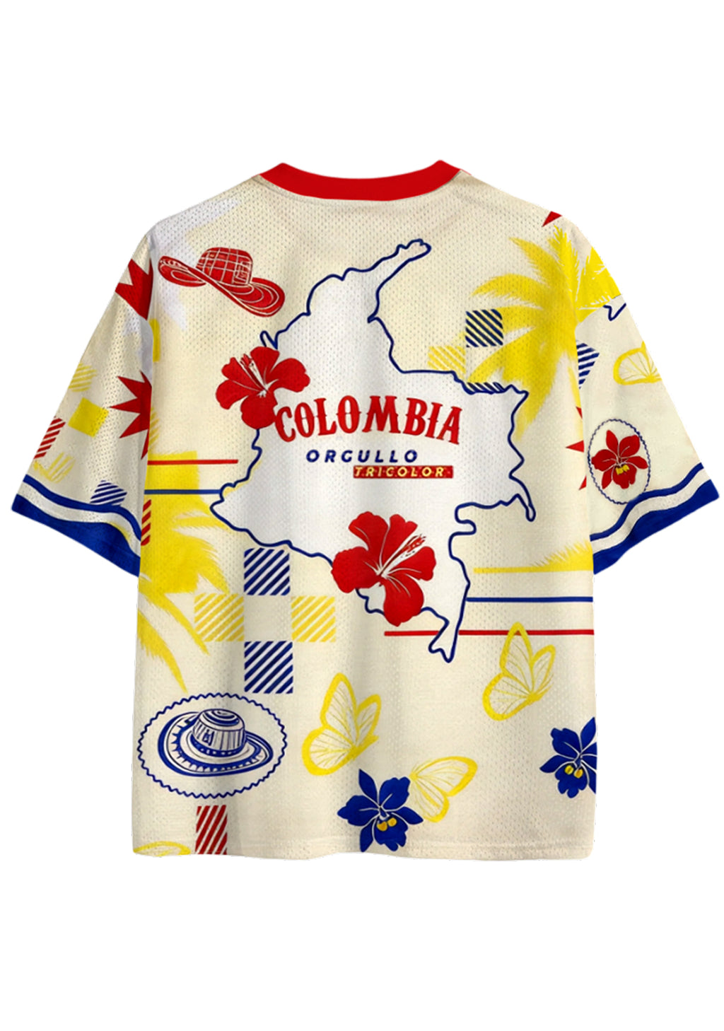 Retro Colombia Tropical Mesh Jersey Shirts