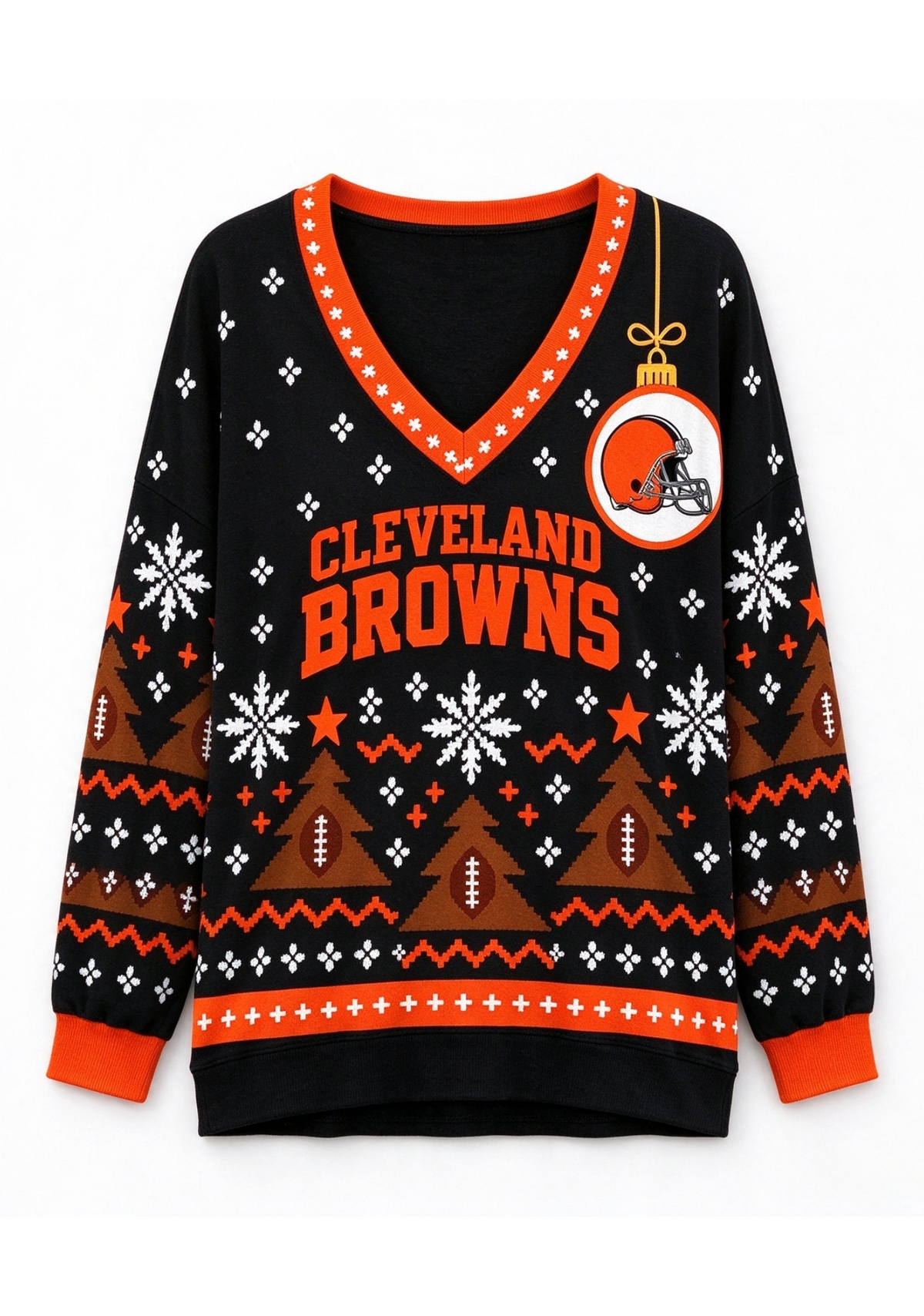 Women’s Cleveland Browns Ugly NFL Christmas Sweatshirt