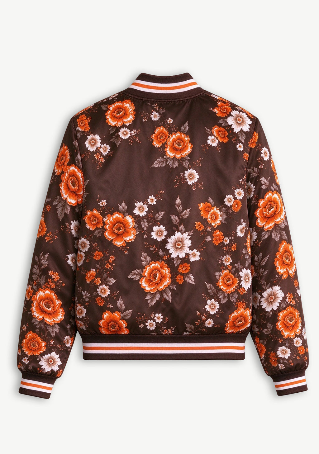 Women Cleveland Browns Floral Print Zip Up Jacket Custom Name For Fan
