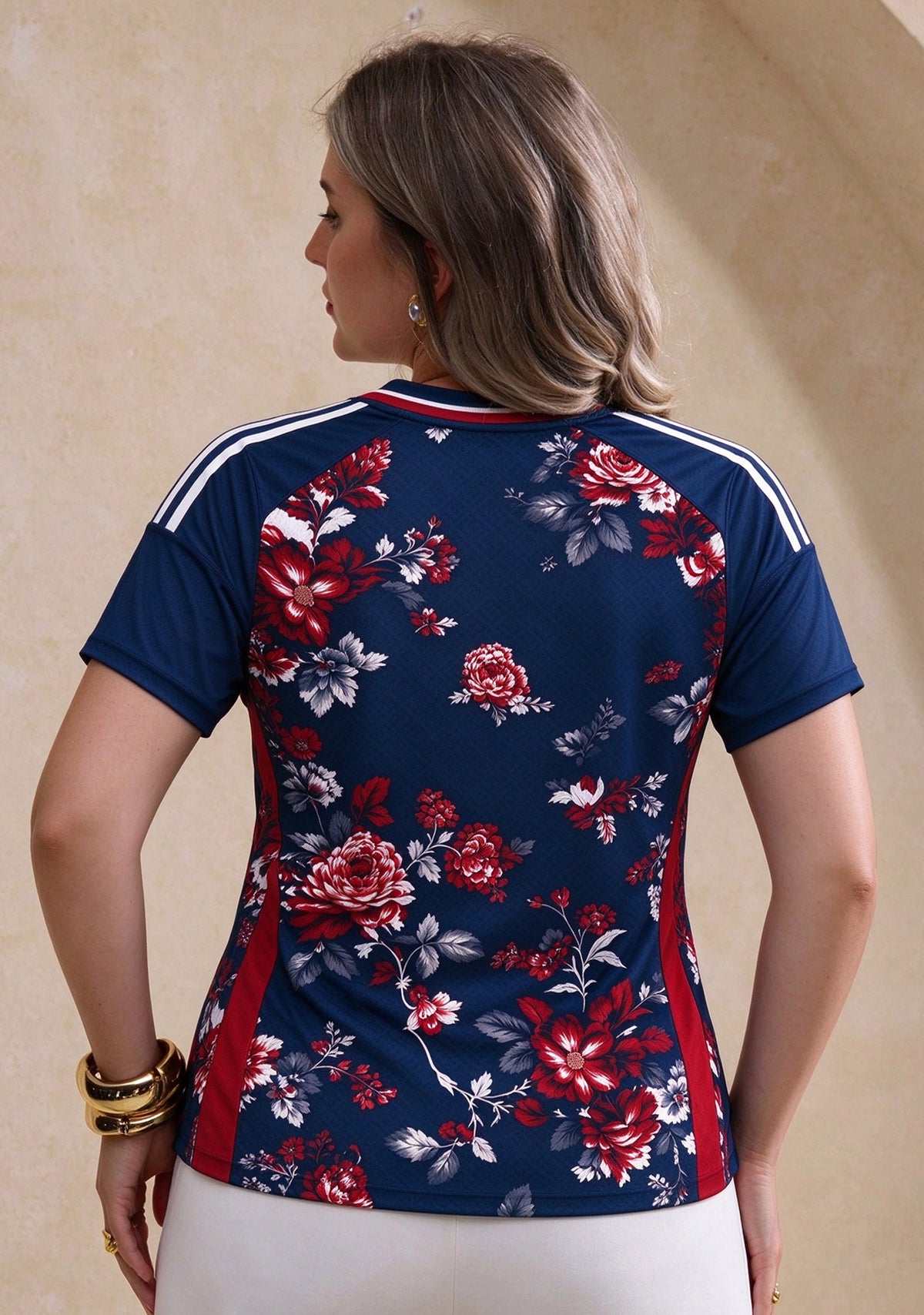 Women's New York Giants Floral V-Neck T-Shirt