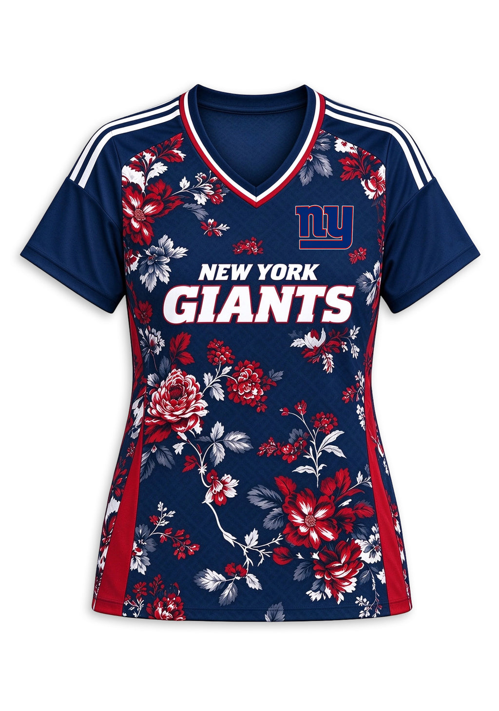 Women's New York Giants Floral V-Neck T-Shirt