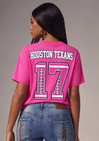 Houston Texans Pink Out Tackle Breast Cancer Awareness V-Neck T-Shirt