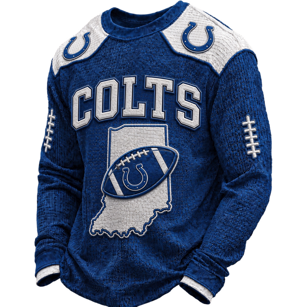 Indianapolis Colts Waffle Knit Long-Sleeve Sweatshirt