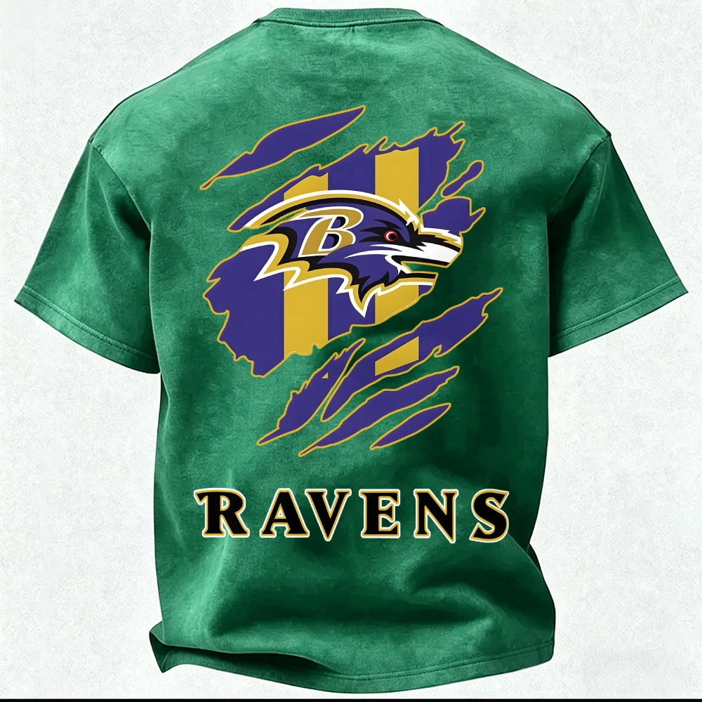 Baltimore Ravens Printed Unisex 100% Pure Cotton Washed T-Shirt