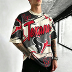 Houston Texans Retro Cracked Printed T-Shirt