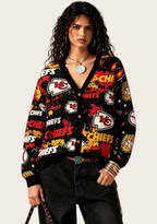 Kansas City Chiefs Splash‑Pattern All‑Over Print Lightweight Cardigan