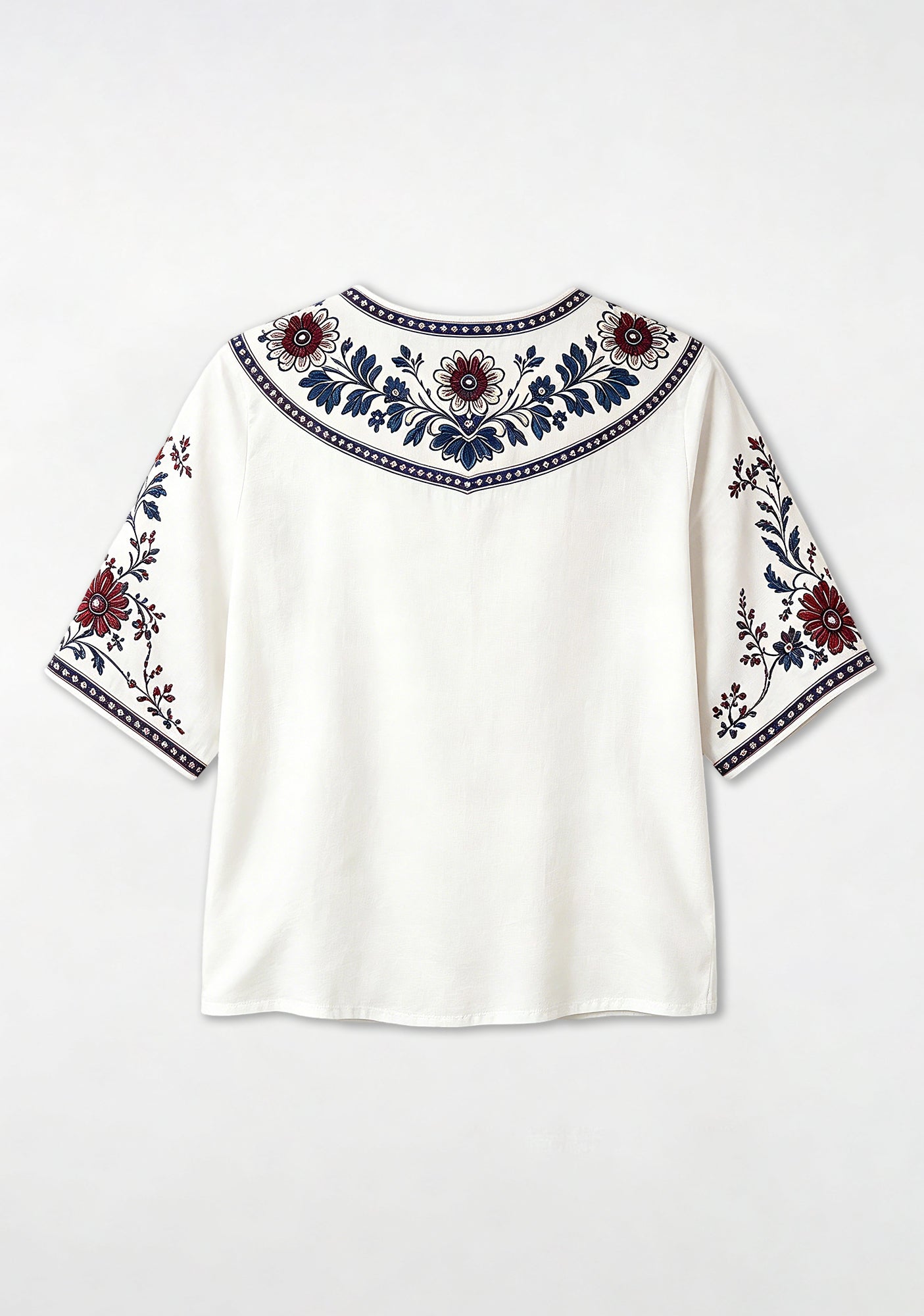 Boho Floral Houston Texans V-Neck Blouse