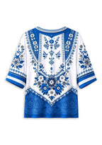 Women’s Detroit Lions Boho Floral V-Neck 3/4 Sleeve Shirt