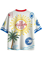 Colombia Stamp Print Mesh Jersey Shirts
