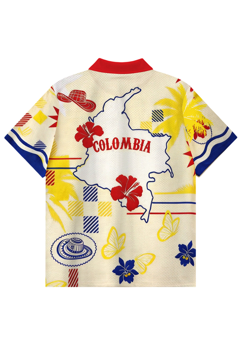 Retro Colombia Tropical Collared Soccer Jersey