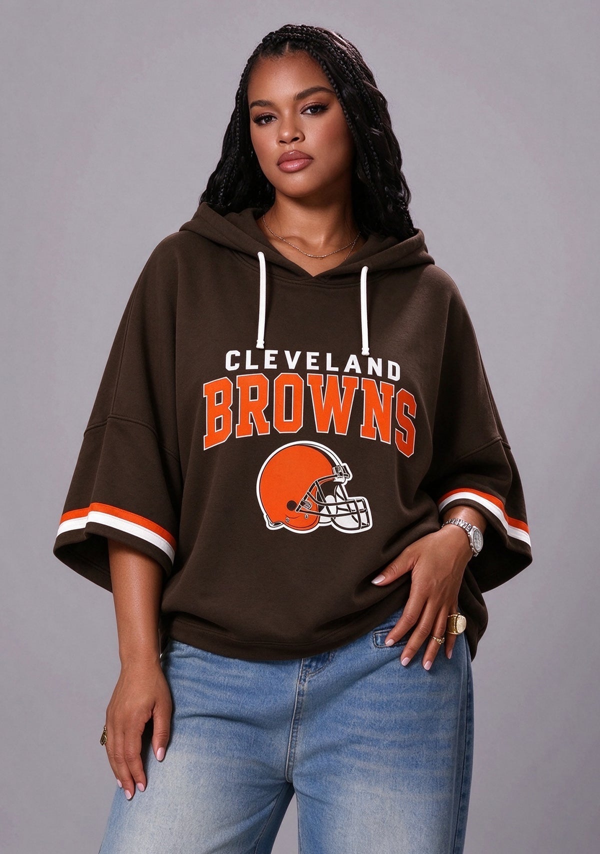 Women’s Cleveland Browns 3/4 Dolman Sleeve Hoodie Main image