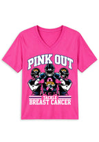 Jacksonville Jaguars Pink Out Tackle Breast Cancer Awareness V-Neck T-Shirt