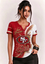 Women San Francisco 49ers Floral Henley T-Shirt
