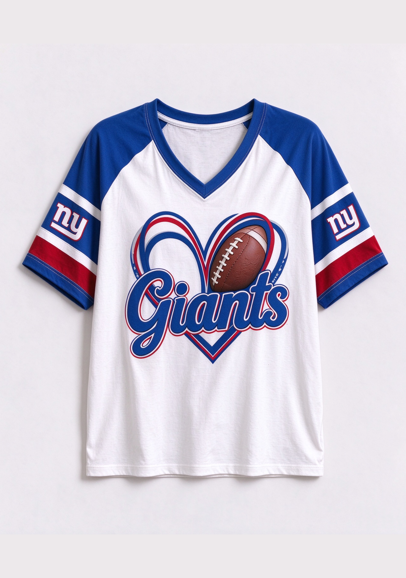 Women New York Giants Heart Graphic V-Neck Fan T-Shirt Secondary image