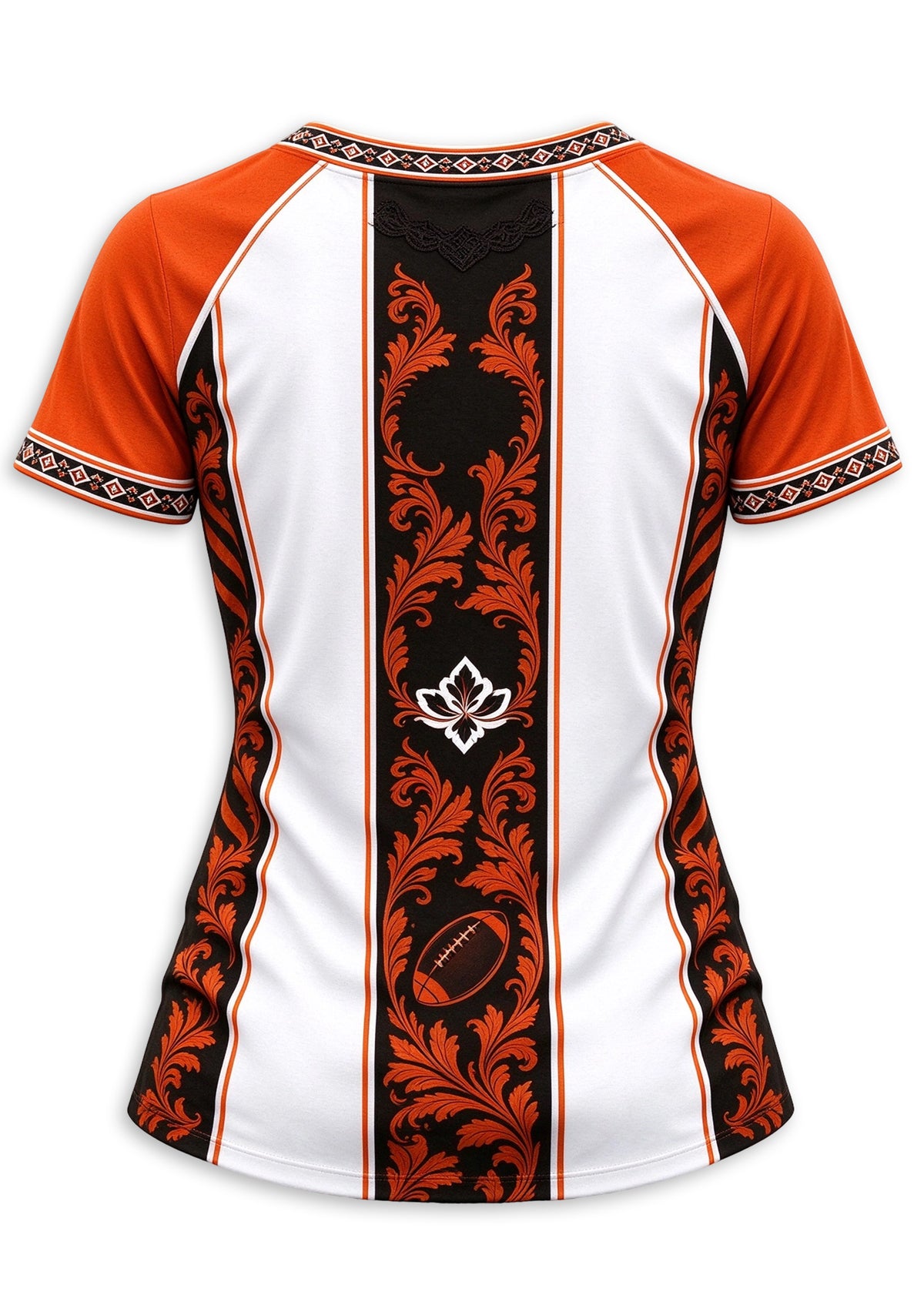 Women's Cincinnati Bengals Floral Baroque Striped V-Neck T-Shirt