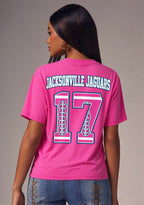 Jacksonville Jaguars Pink Out Tackle Breast Cancer Awareness V-Neck T-Shirt