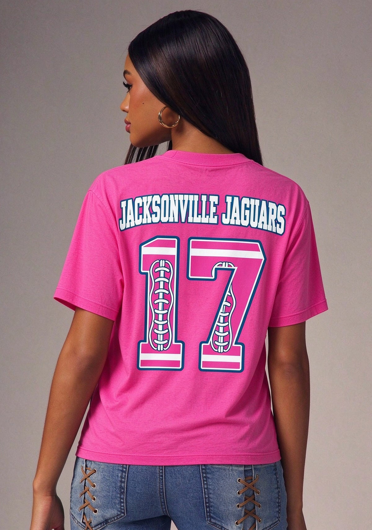 Jacksonville Jaguars Pink Out Tackle Breast Cancer Awareness V-Neck T-Shirt