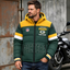Green Bay Packers Hooded Color Block Puffer Jacket  Custom Name Gifts For Fan