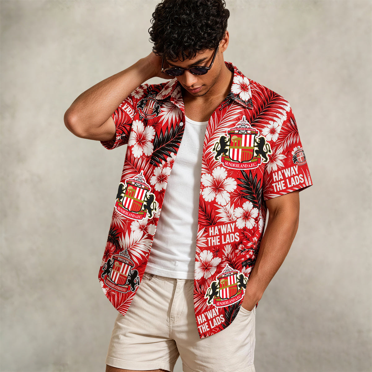Sunderland AFC Tropical Hibiscus Hawaiian Shirt For Fan Main image
