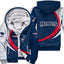 New England Patriots Color Block Fleece Lined Zip Up Football Fan Hooded Jacket