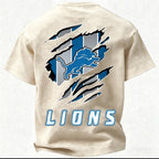 Detroit Lions Printed Unisex 100% Pure Cotton Washed T-Shirt