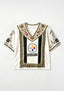 Boho Floral Pittsburgh Steelers V-Neck Blouse