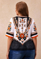 Women’s Cincinnati Bengals Boho Floral V-Neck 3/4 Sleeve Shirt
