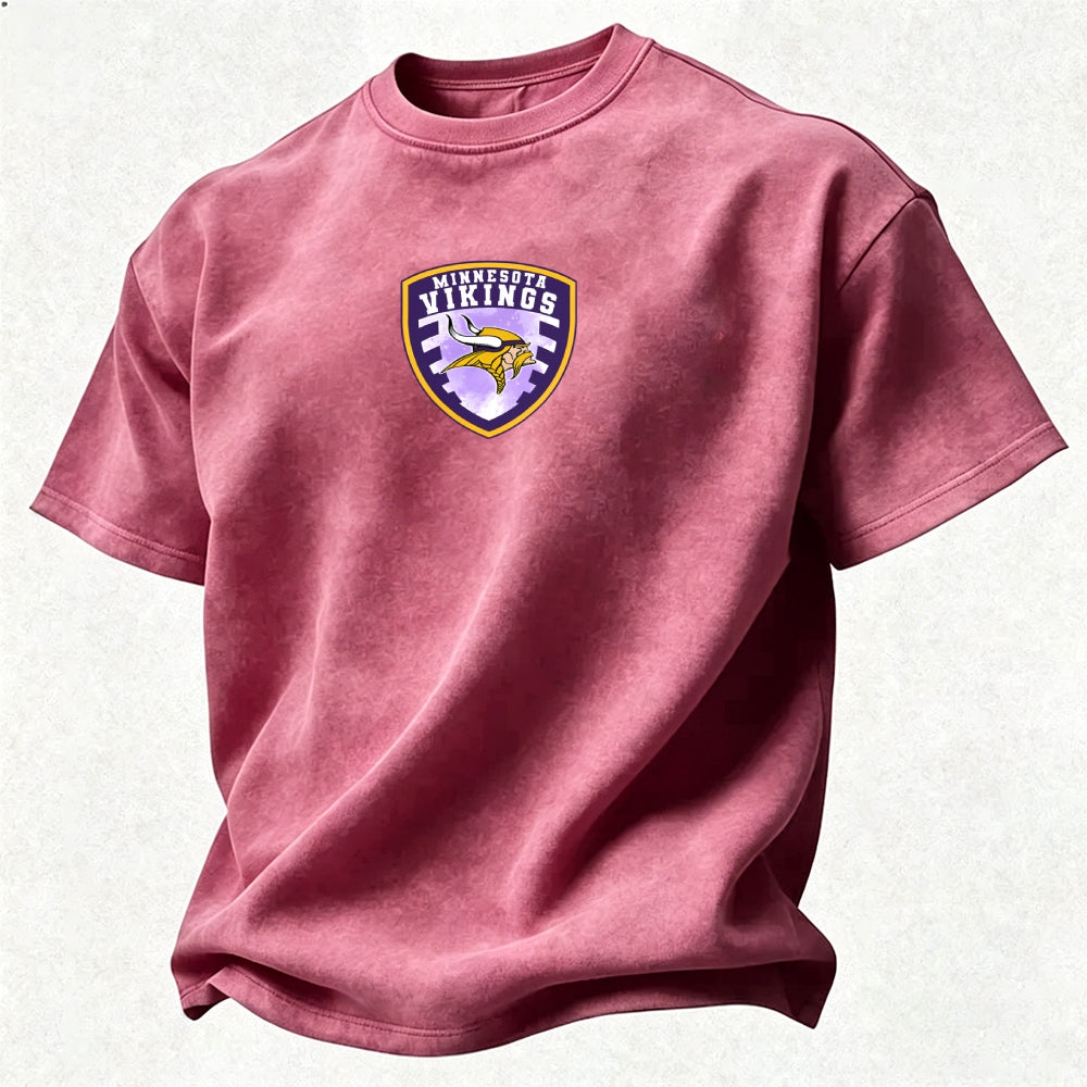 Minnesota Vikings Printed Unisex 100% Pure Cotton 100% pure cotton Washed T-Shirt