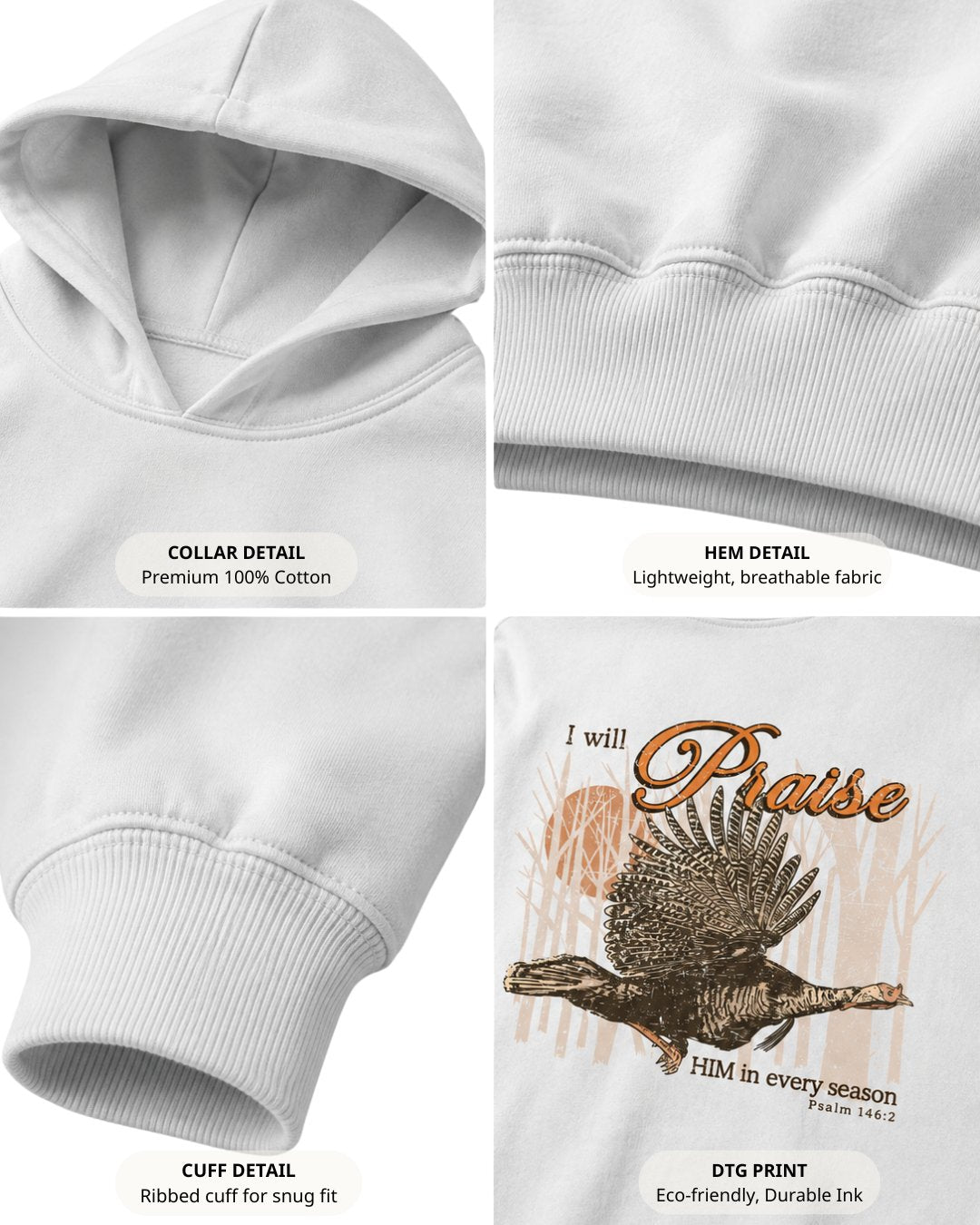 I Will Praise Him In Every Season Hoodie Secondary image