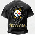 Pittsburgh Steelers Printed Unisex 100% Pure Cotton Washed T-Shirt