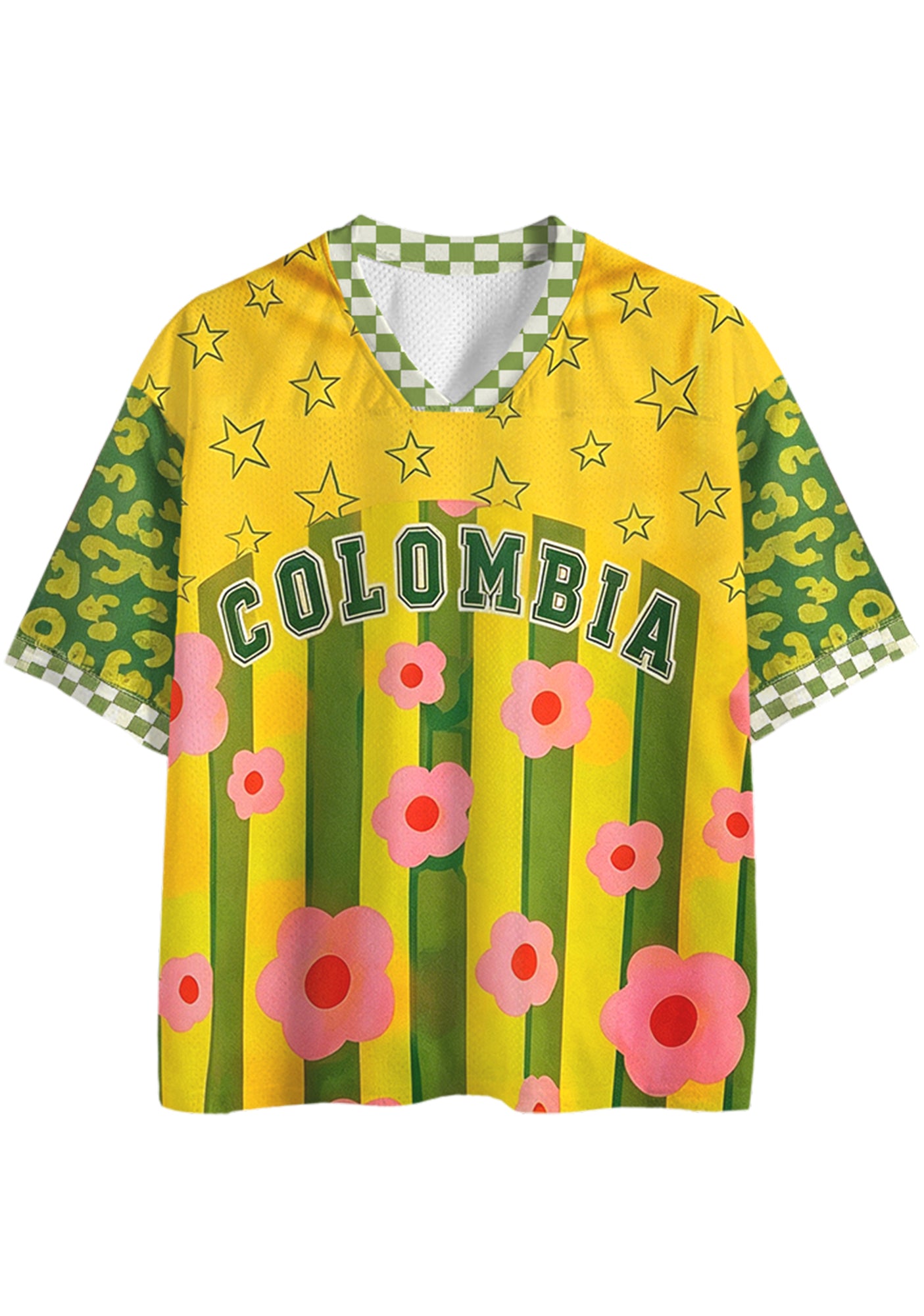 Colombia Retro Floral Star Mesh Jersey Shirts Main image