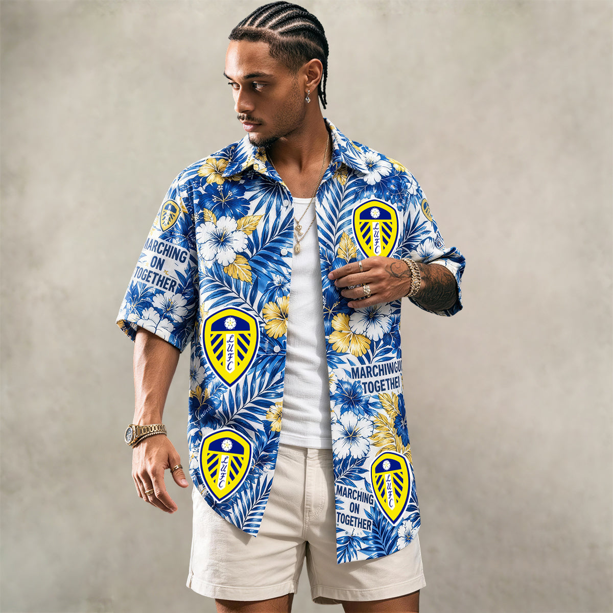 Leeds United FC Tropical Hawaiian Shirt For Fan