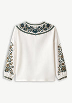 New York Jets Floral Printed V-Neck Long Sleeve Shirt