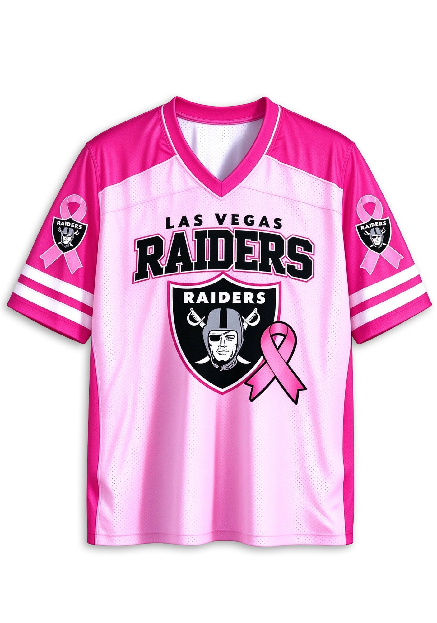 Women Las Vegas Raiders Breast Cancer Awareness Pink Ribbon Mesh Jersey Secondary image