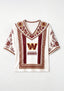 Boho Floral Washington Commanders V-Neck Blouse