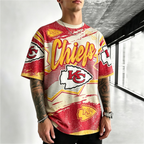 Kansas City Chiefs Retro Cracked Printed T-Shirt