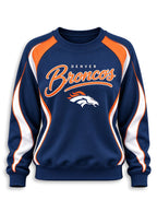 Women's Denver Broncos Crewneck Sweatshirt & Flared Pants 2 Piece Set