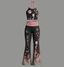 Demon Slayer Halter Crop Top + High Waist Flared Pants Matching 2-Piece Set