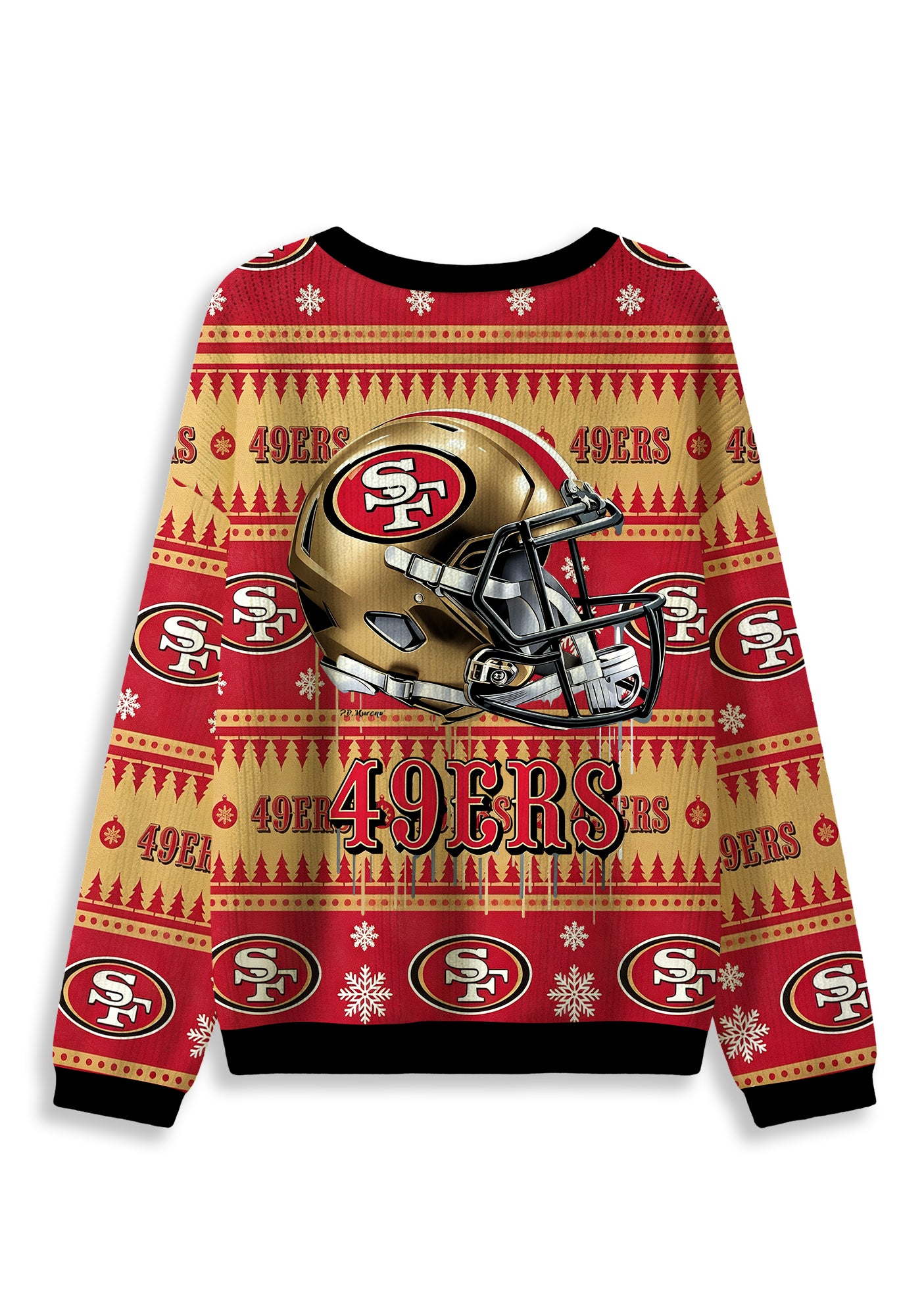 San Francisco 49ers Ugly Christmas Football Fan Sweatshirt Secondary image