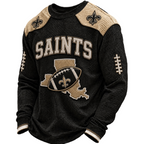 New Orleans Saints Waffle Knit Long-Sleeve Sweatshirt