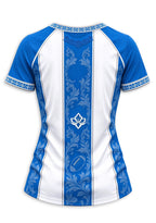 Women's Detroit Lions Floral Baroque Striped V-Neck T-Shirt