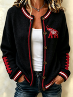 Women's Football Fans Printed Knitted Cardigan Top