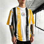 Pittsburgh Steelers Steel City Striped Printed T-Shirt