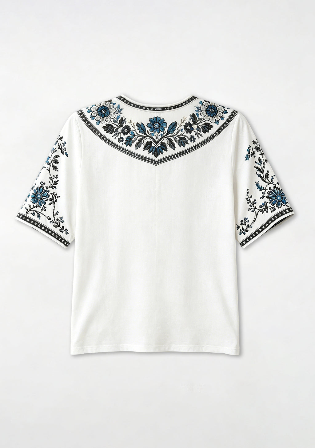 Boho Floral Carolina Panthers V-Neck Blouse