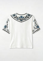 Boho Floral Carolina Panthers V-Neck Blouse