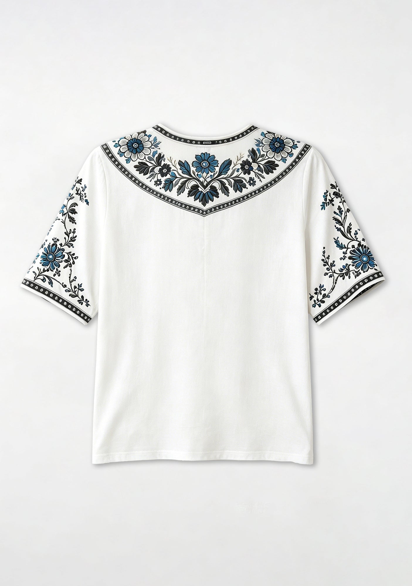 Boho Floral Carolina Panthers V-Neck Blouse