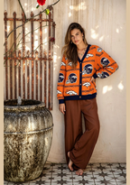 Denver Broncos Helmet & Horse All‑Over Print Lightweight Cardigan
