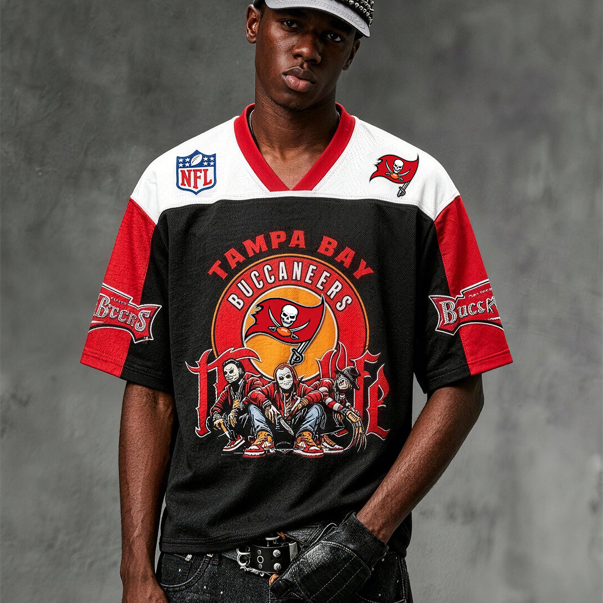 Tampa Bay Buccaneers Horror Characters Graphic Jersey Shirts