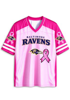 Women Baltimore Ravens Breast Cancer Awareness Pink Ribbon Mesh Jersey