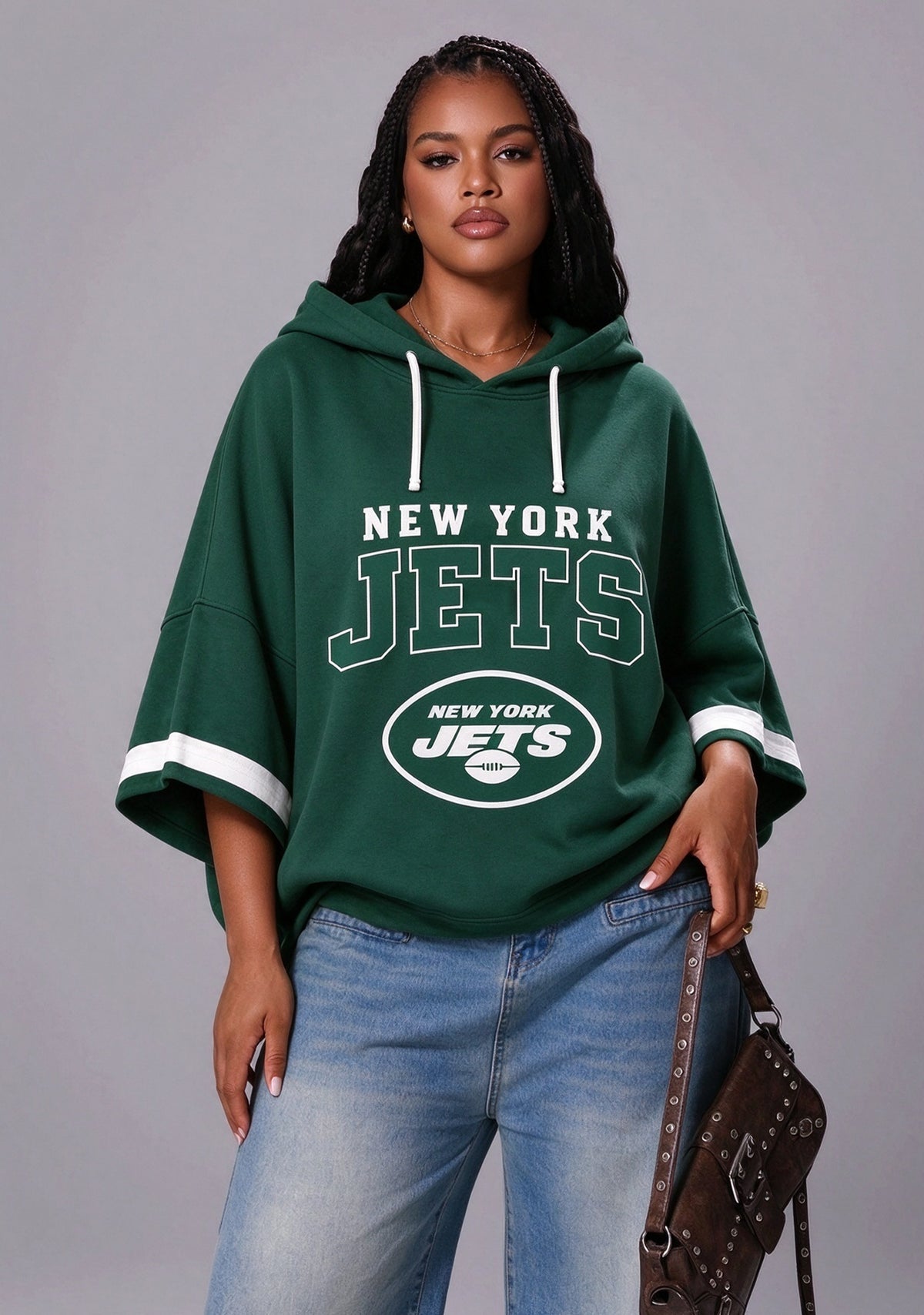 Women’s New York Jets 3/4 Dolman Sleeve Hoodie
